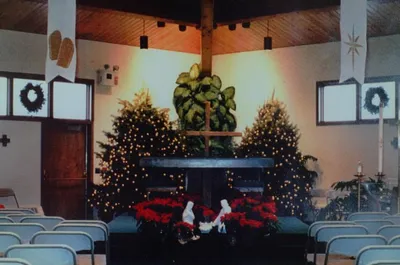Interior of second church. This building is still on the Transfiguration property.