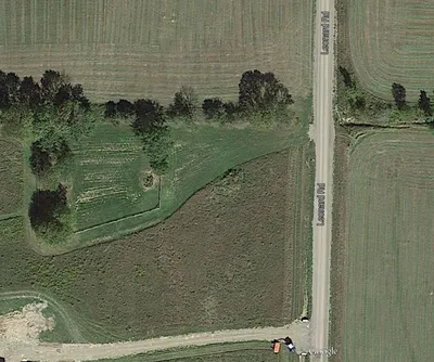 Google Earth aerial of where the church likely stood. A small Catholic cemetery is on this site today.