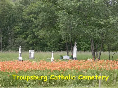 Troupsburg Catholic cemetery is all that remains of the former Catholic community here. (Source)